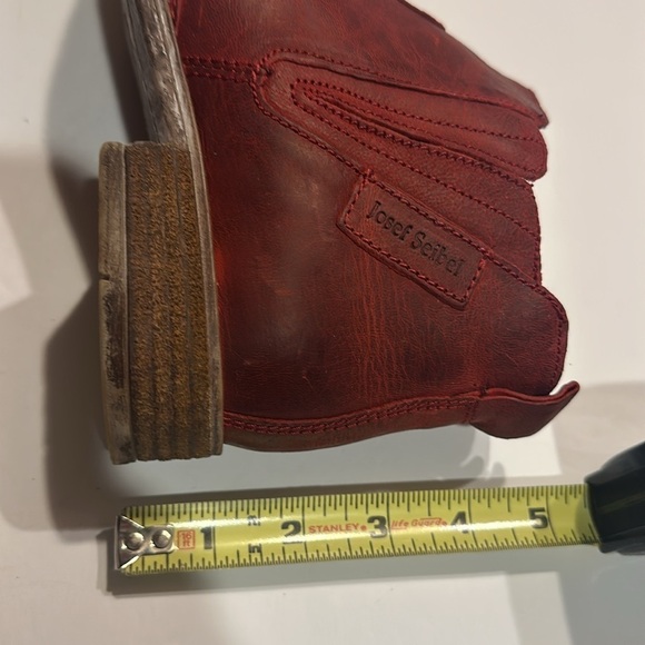 Josef Seibel washed sienna red ankle bootie a heel side zipper comfort shoe 39 - Picture 7 of 10